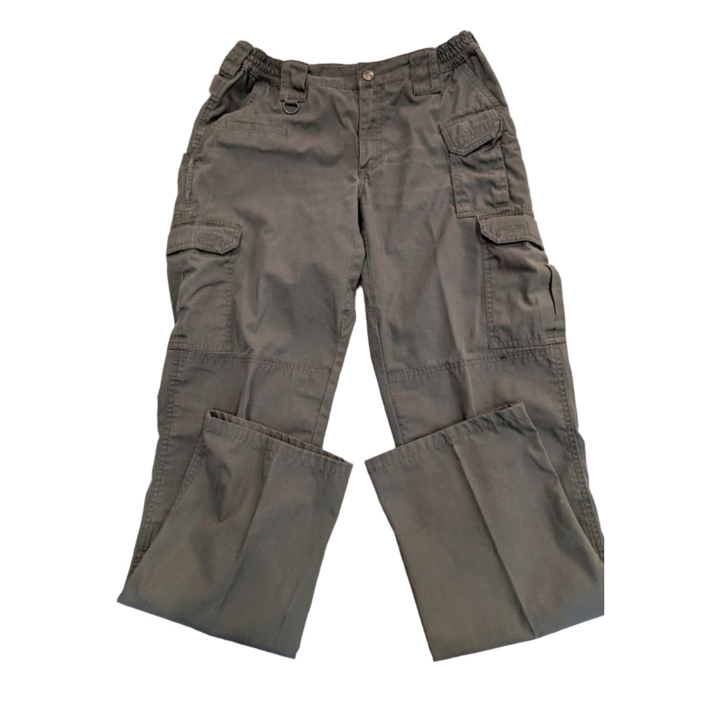 Women's 5.11 Tactical Green Cargo Pants Size 10 Adjustable Waist Elastic
